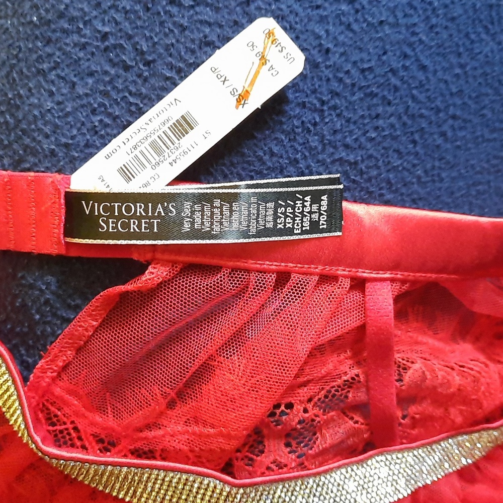 RED Shine Rhinestone Garter Belt Skirt | Victoria's Secret - Picture 5 of 5